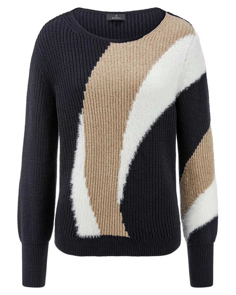 monari Rundhals-Pullover  blau Blau