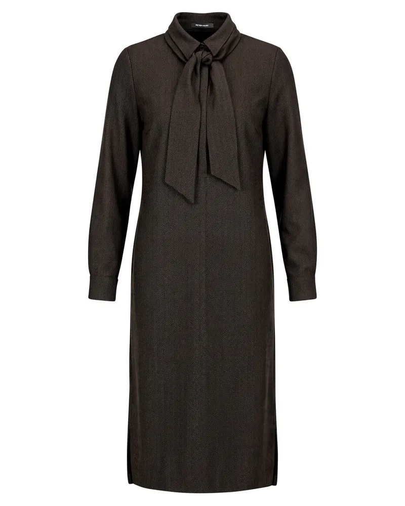 Peter Hahn Kleid Hemdkragen  braun Braun