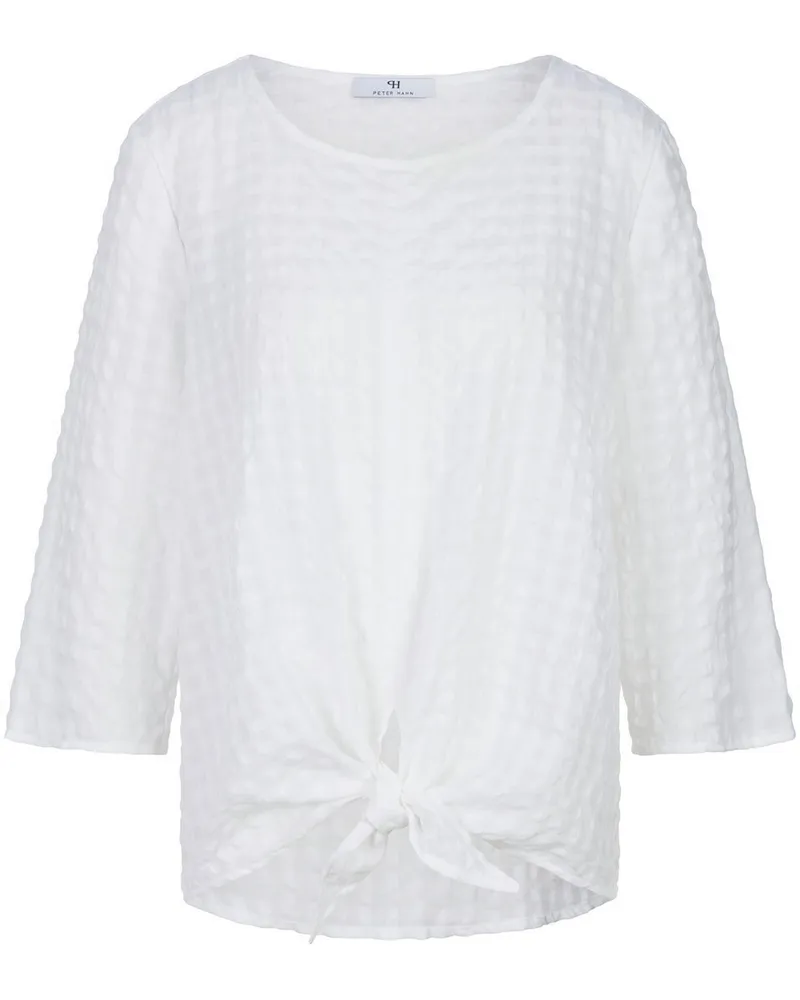 Peter Hahn Bluse Rundhals-Ausschnitt  weiss Weiss