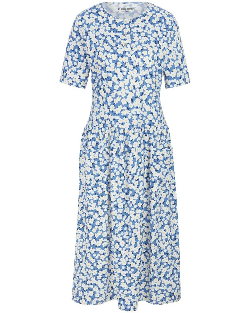 Green Cotton Jersey-Kleid Hanne  blau Blau