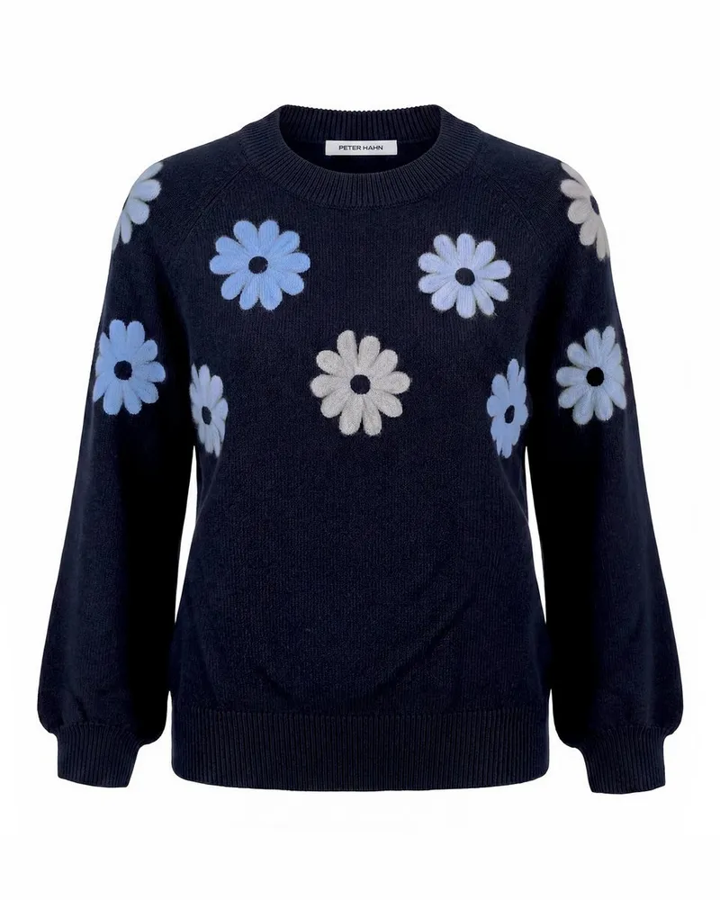 Peter Hahn Rundhals-Pullover  blau Blau