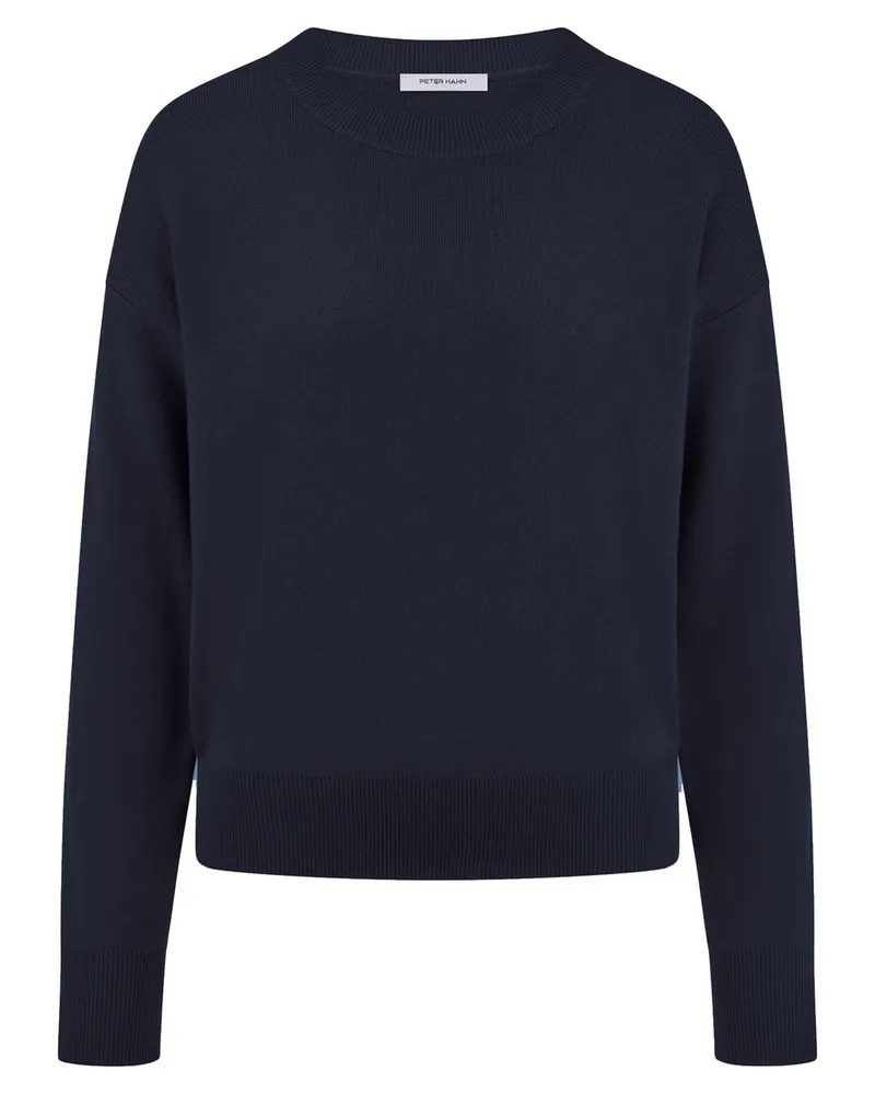 Peter Hahn Rundhals-Pullover  blau Blau