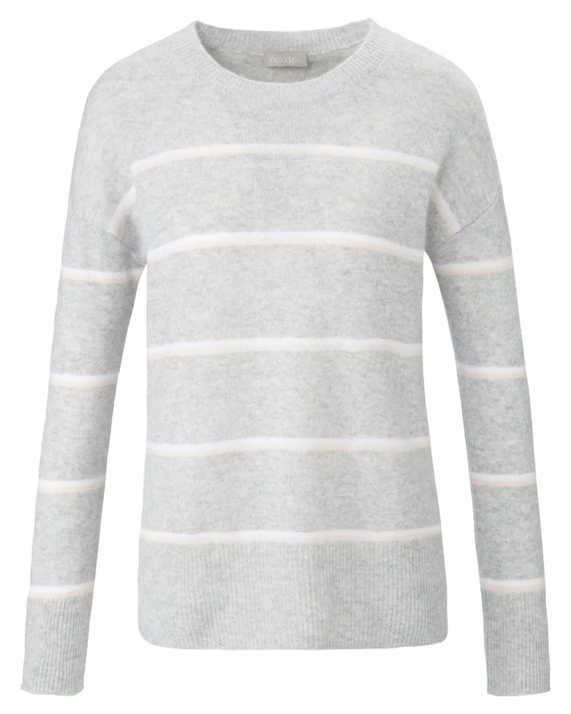 Include Rundhals-Pullover aus 100% Premium-Kaschmir  grau Grau