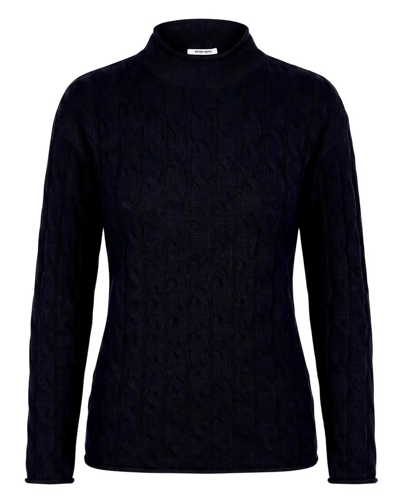 Peter Hahn Pullover Stehkragen  blau Blau