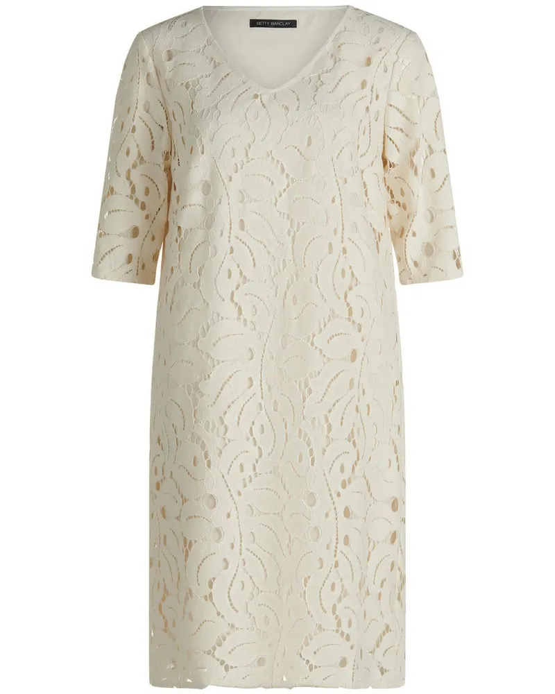 Betty Barclay Spitzen-Kleid V-Ausschnitt  weiss Weiss