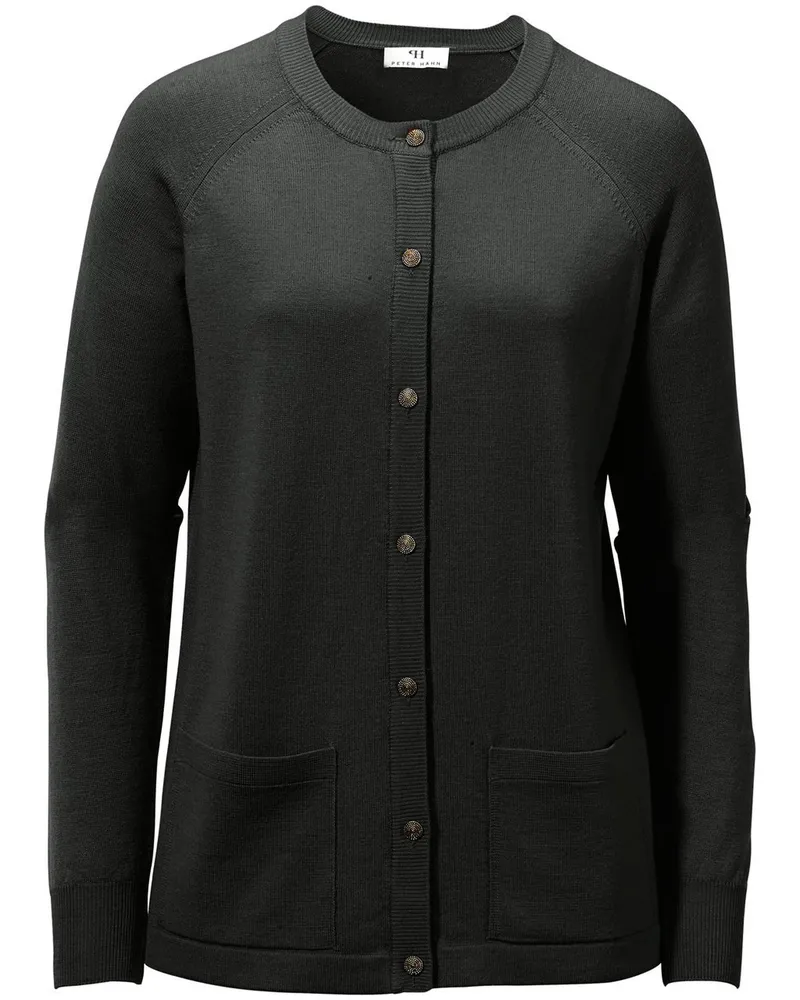 Peter Hahn Strickjacke aus 100%Schurwolle Pure Tasmanian Wool  schwarz Schwarz