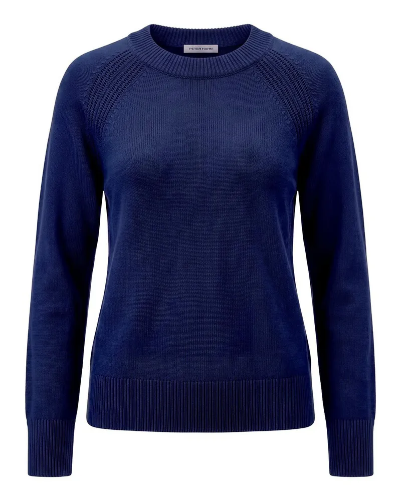 Peter Hahn Rundhals-Pullover  blau Blau
