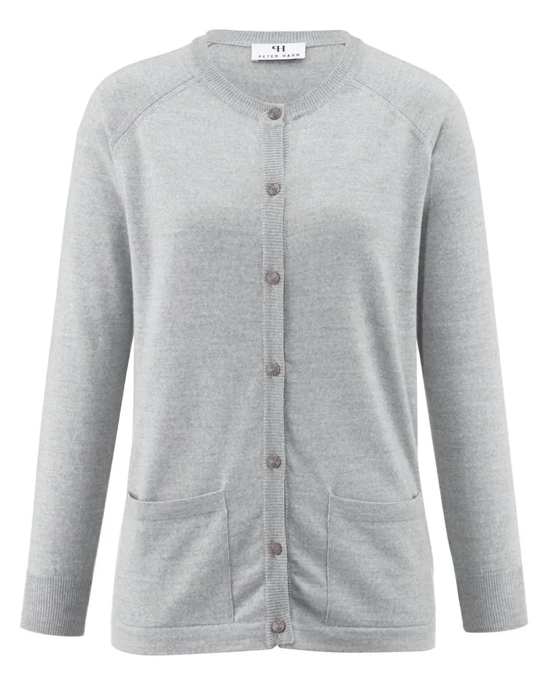 Peter Hahn Strickjacke aus 100%Schurwolle Pure Tasmanian Wool  grau Grau