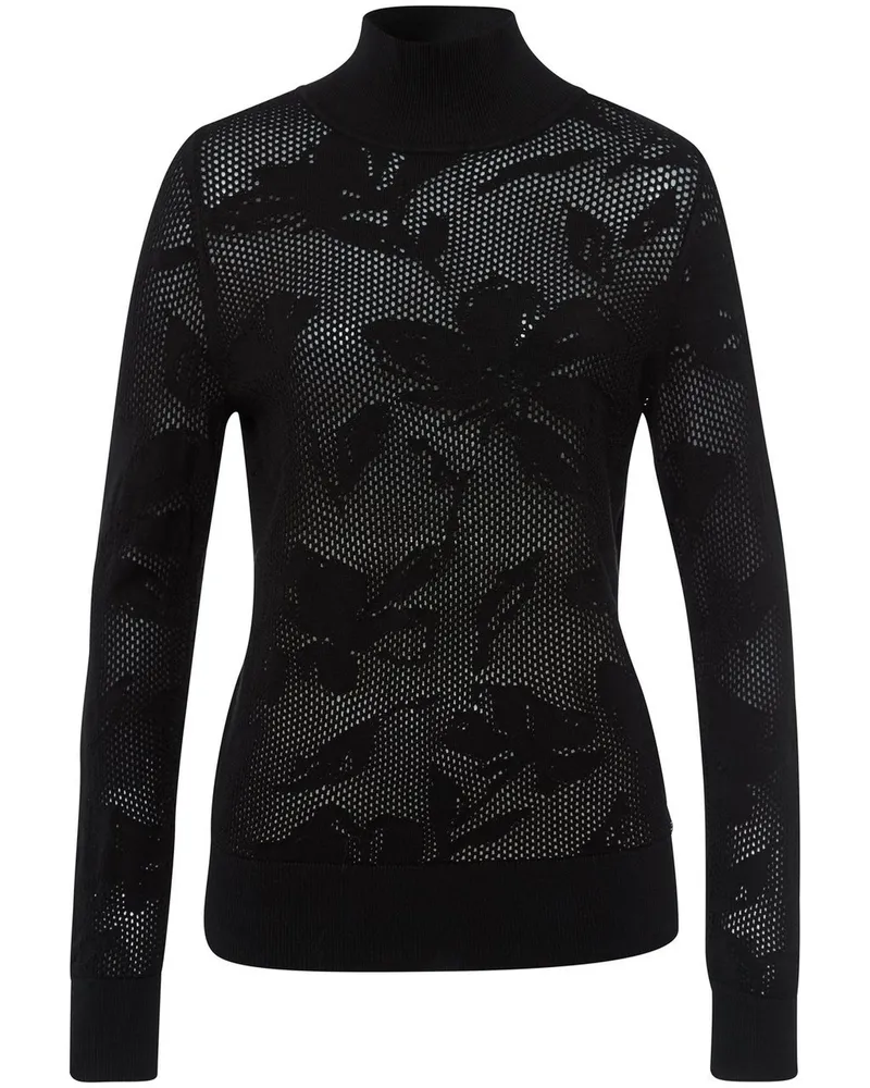 Basler Feinstrick-Pullover Stehkragen  schwarz Schwarz