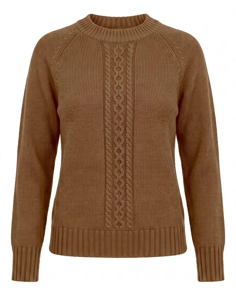 Peter Hahn Pullover Stehkragen  braun Braun