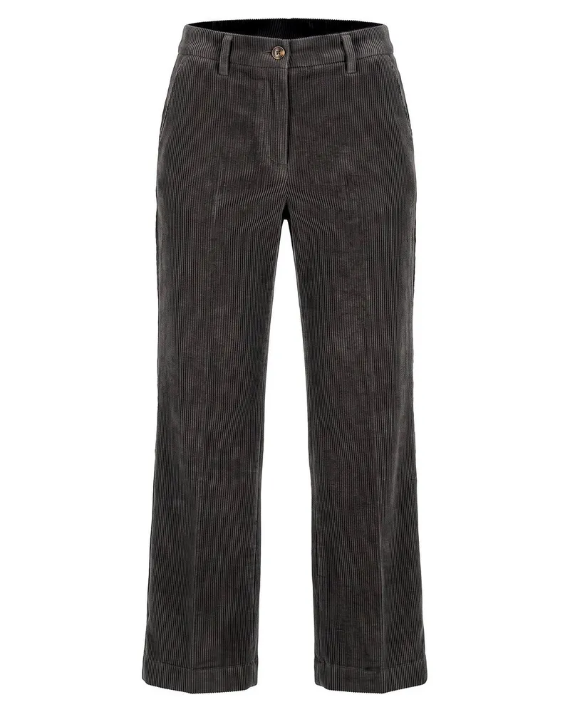 FADENMEISTER BERLIN Wide Fit-Cord-Hose  grau Grau