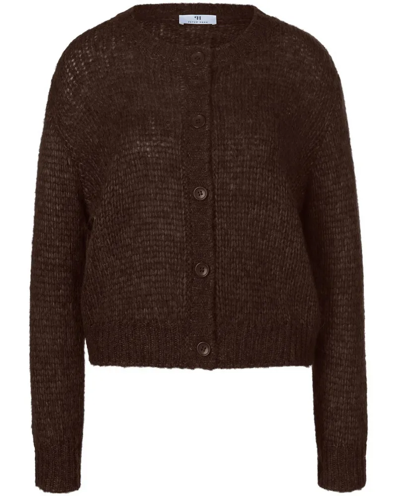 Peter Hahn Strickjacke überschnittener Schulter  braun Braun