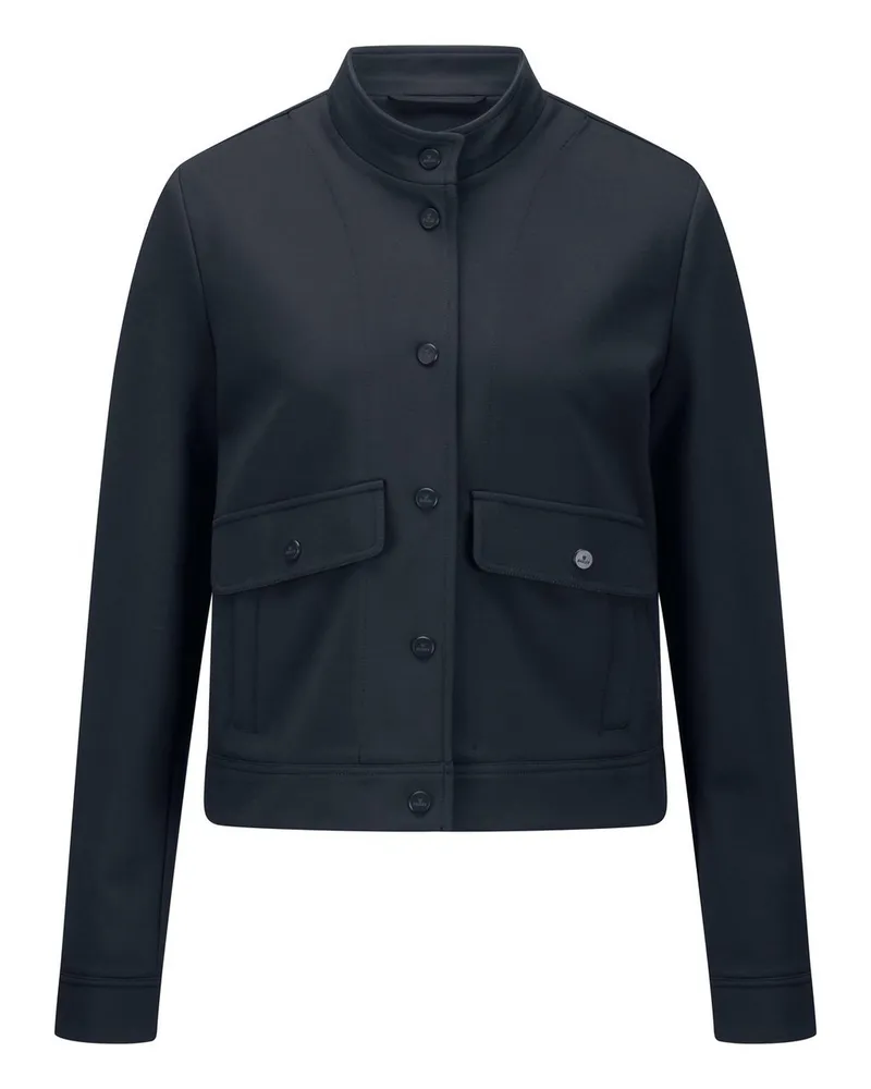Basler Jersey-Jacke Stehkragen  blau Blau