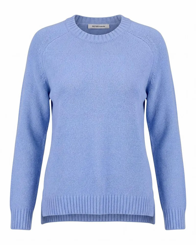 Peter Hahn Rundhals-Pullover  blau Blau