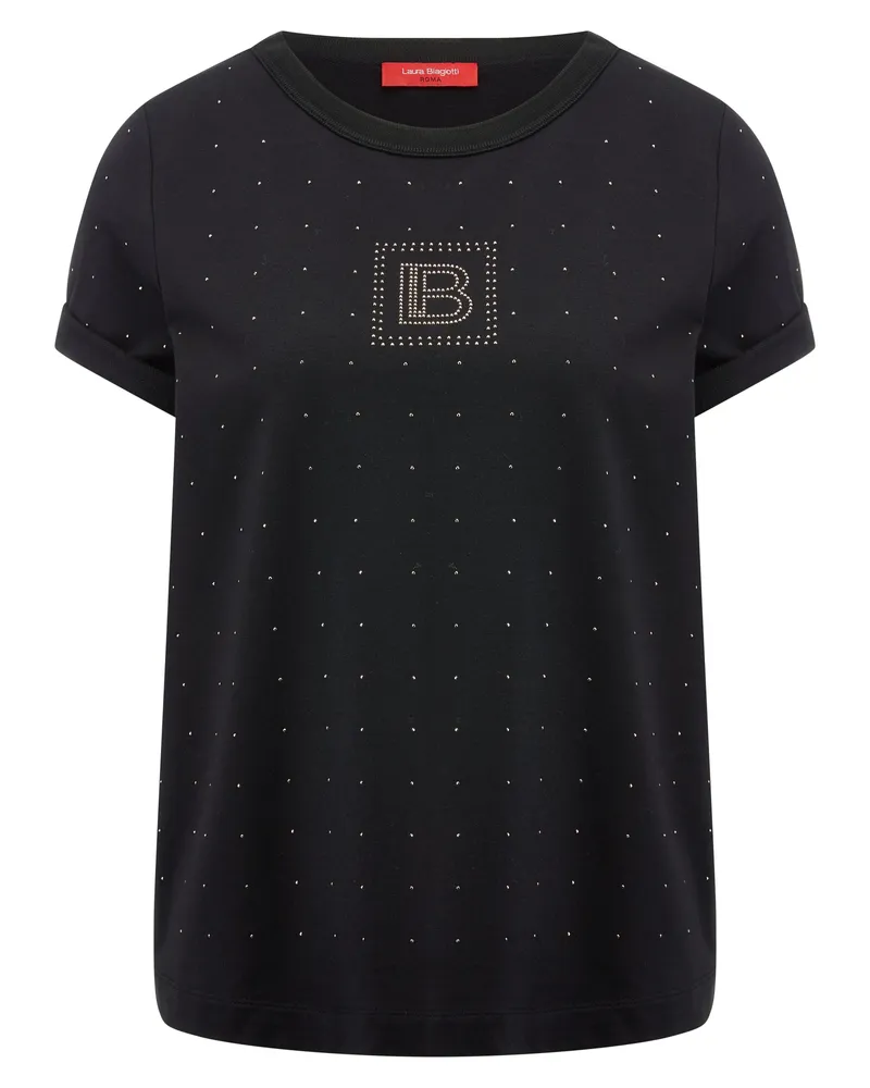 Laura Biagiotti Rundhals-Shirt  schwarz Schwarz
