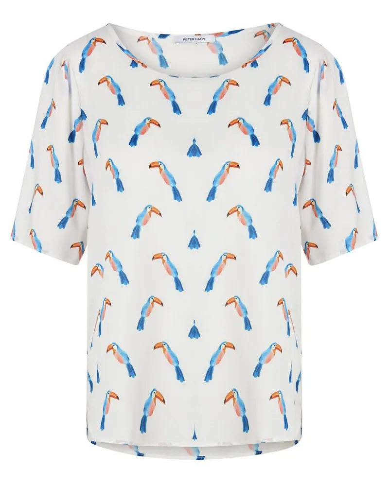 Peter Hahn Bluse Rundhals-­Ausschnitt  weiss Weiss