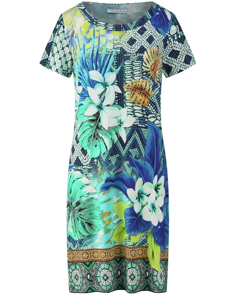 Fürstenberg Kleid Rundhals-Ausschnitt  blau Blau