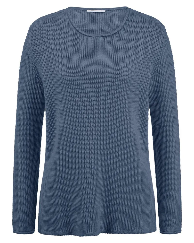 Peter Hahn Rundhals-Pullover  blau Blau
