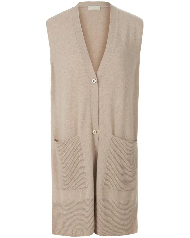 Include Long-Strickweste aus Schurwolle und Kaschmir  beige Beige