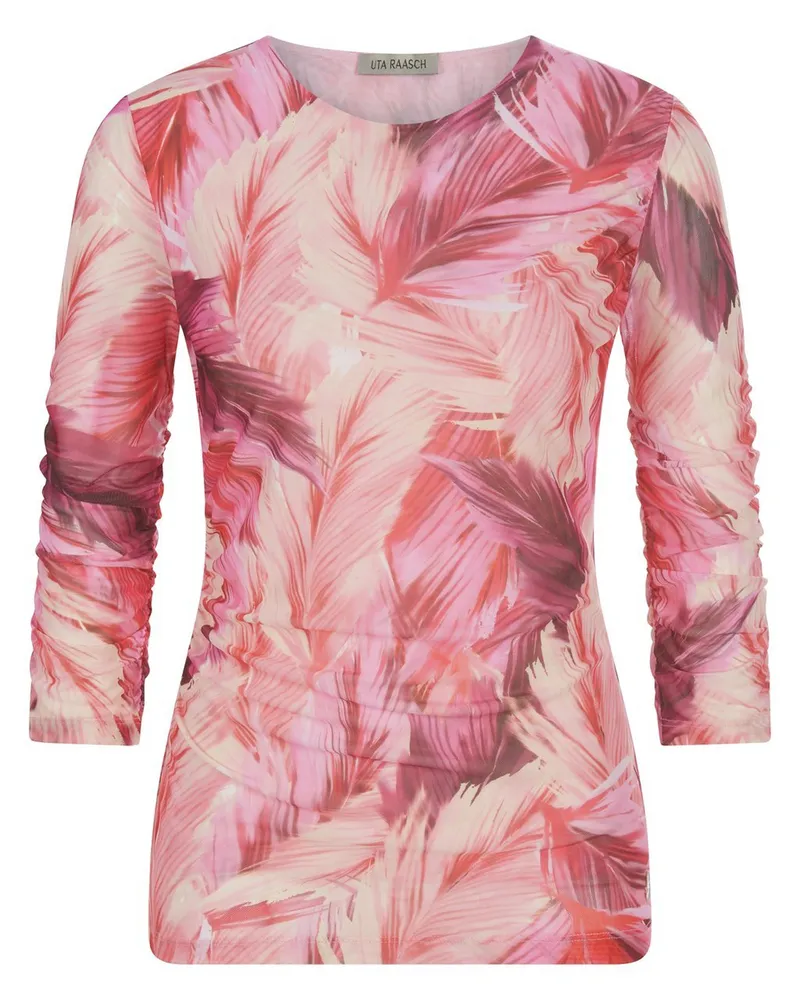 UTA RAASCH Mesh-Shirt Rundhals-Ausschnitt  rot Rot