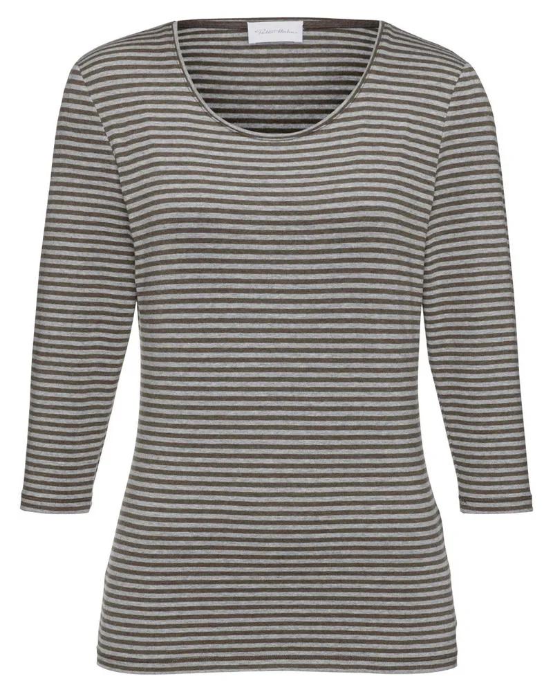 Peter Hahn Rundhals-Shirt 3/4-Arm  braun Braun