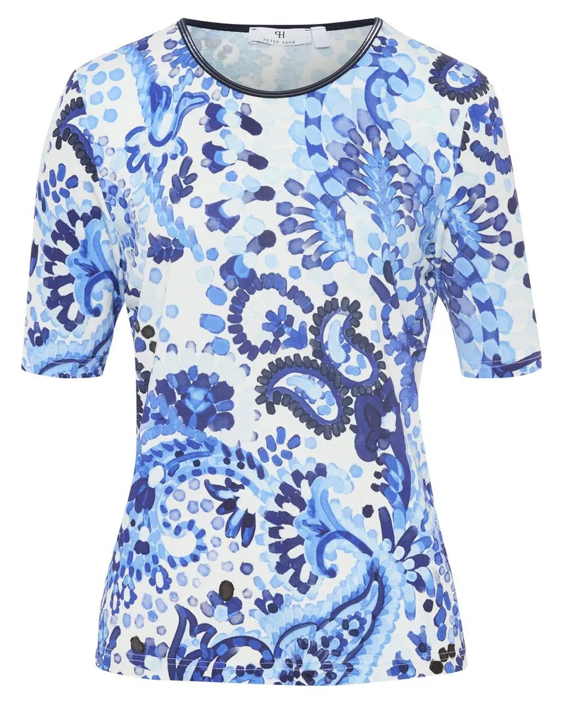 Peter Hahn Rundhals-Shirt  blau Blau