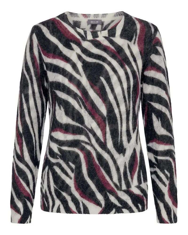 Basler Rundhals-Pullover  schwarz Schwarz