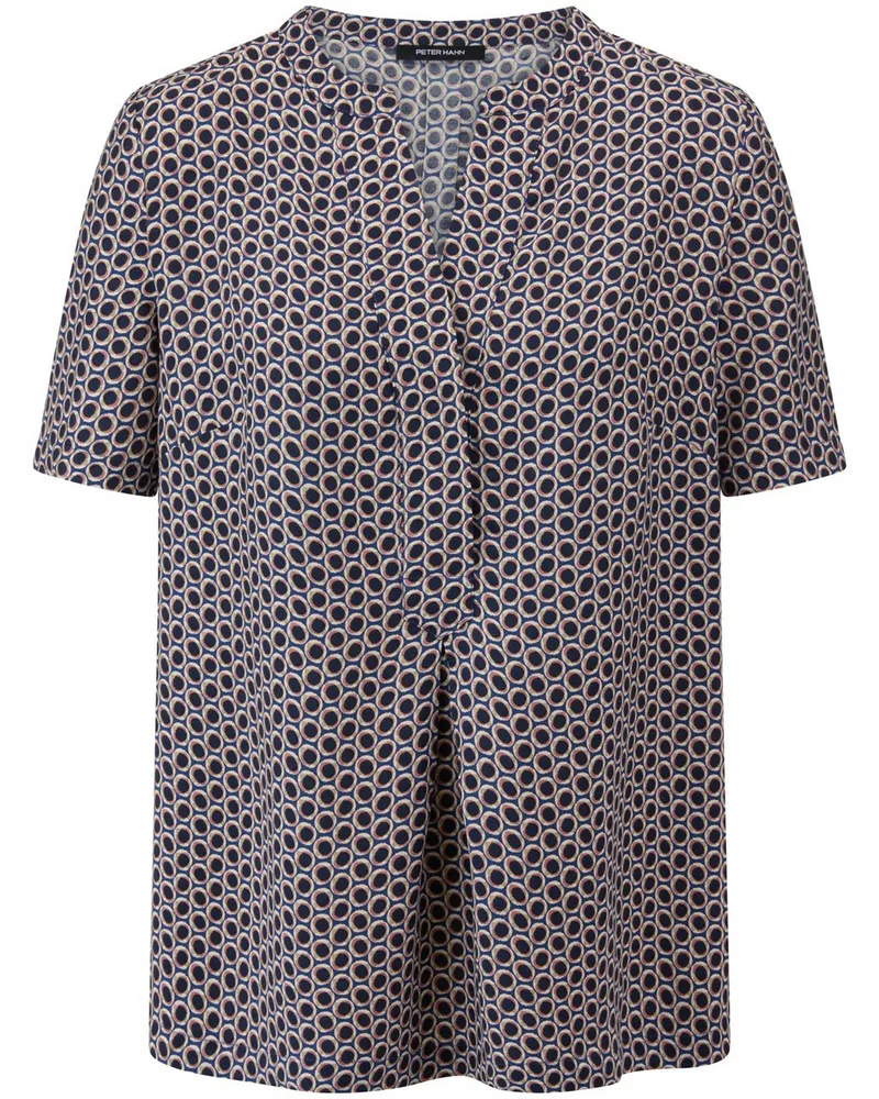 Peter Hahn Bluse V-Öffnung  blau Blau