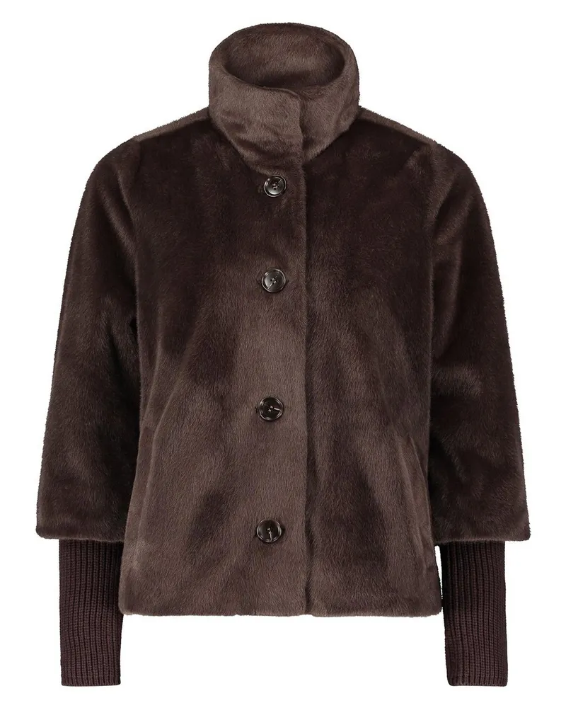 Betty Barclay Jacke aus edlem Webpelz  braun Braun