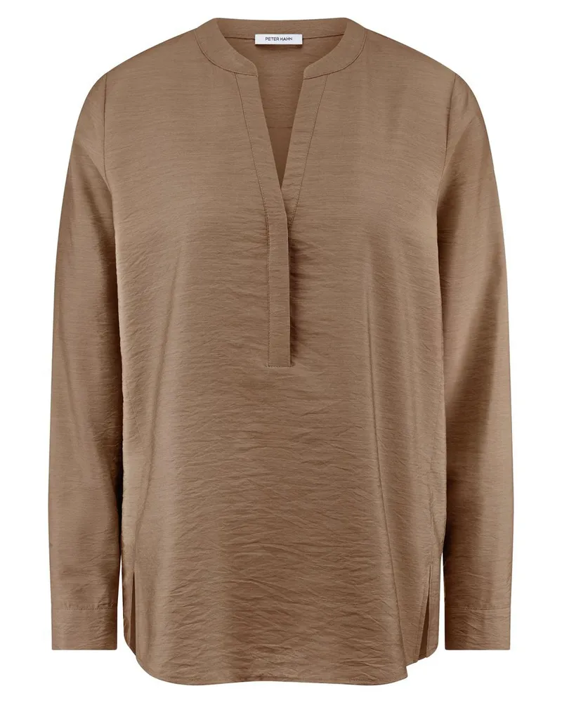 Peter Hahn Bluse Rundhals-Ausschnitt  braun Braun