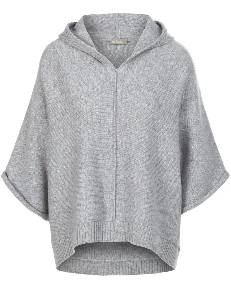 Include Hoodie-Pullover aus Schurwolle und Kaschmir  grau Grau