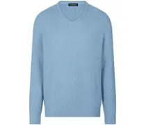 V-Pullover  blau