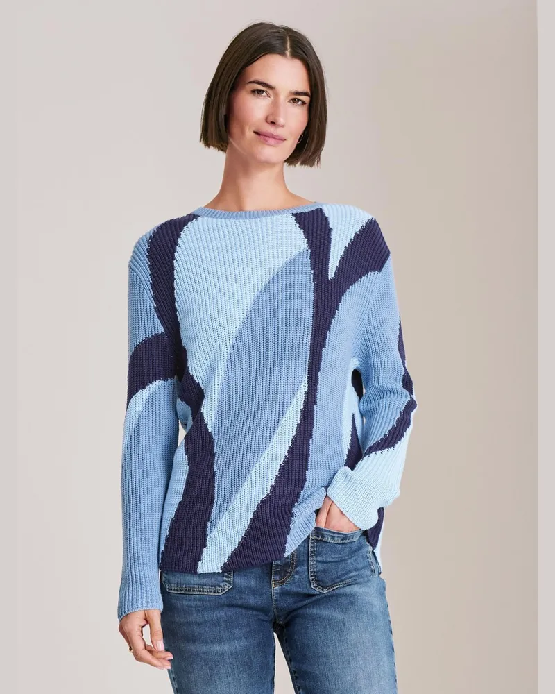 Peter Hahn Rundhals-Pullover  blau Blau