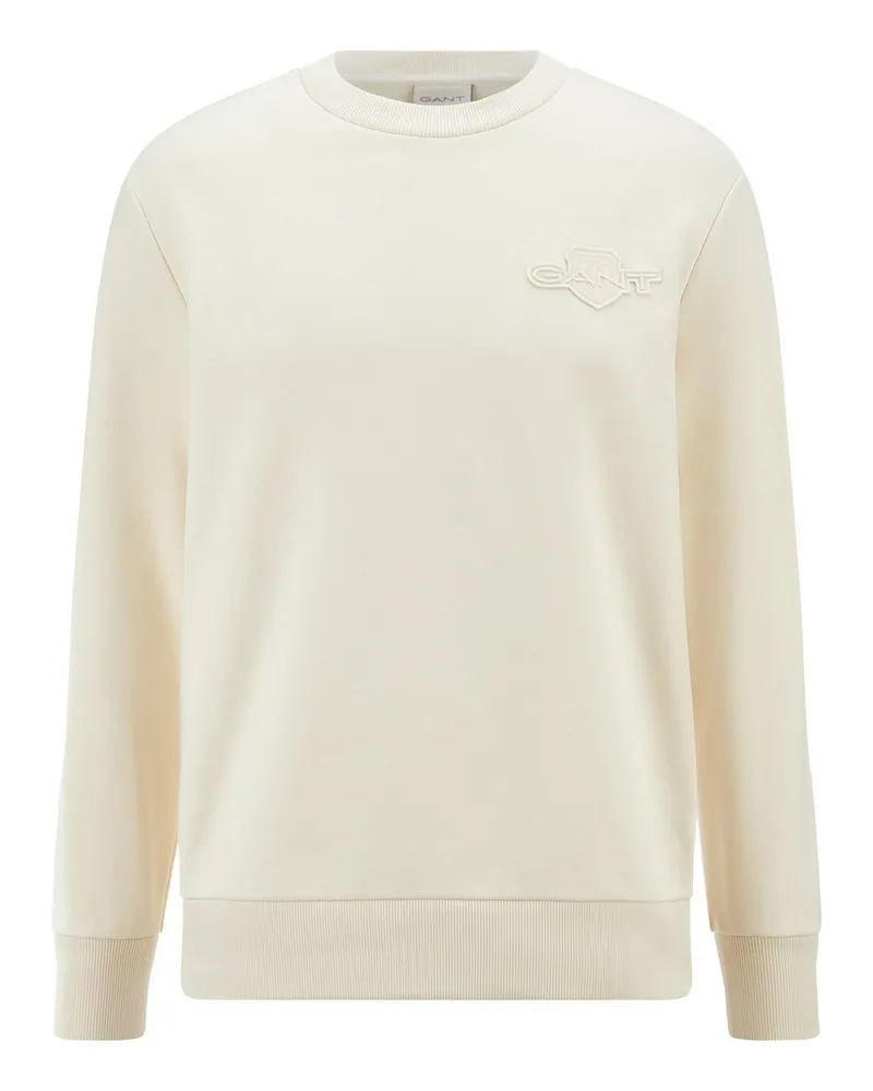 Gant Sweatshirt Rundhals-Ausschnitt  weiss Weiss