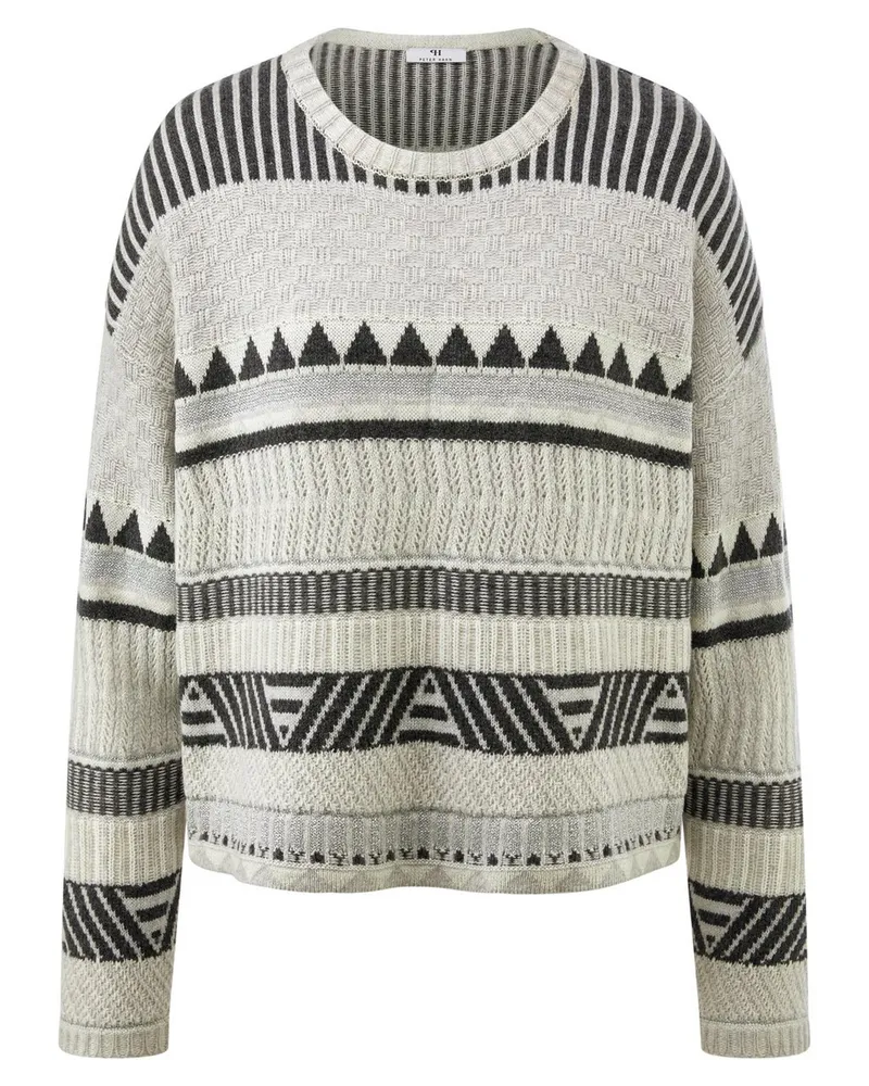 Peter Hahn Rundhals-Pullover  grau Grau