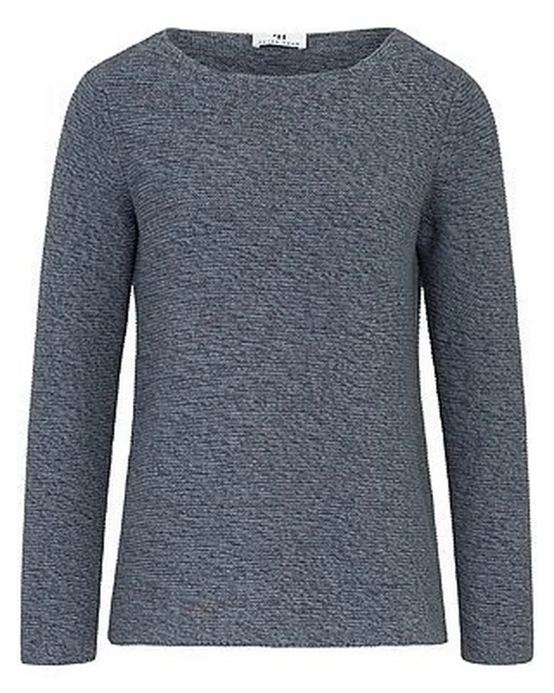 Peter Hahn Rundhals-Pullover  blau Blau