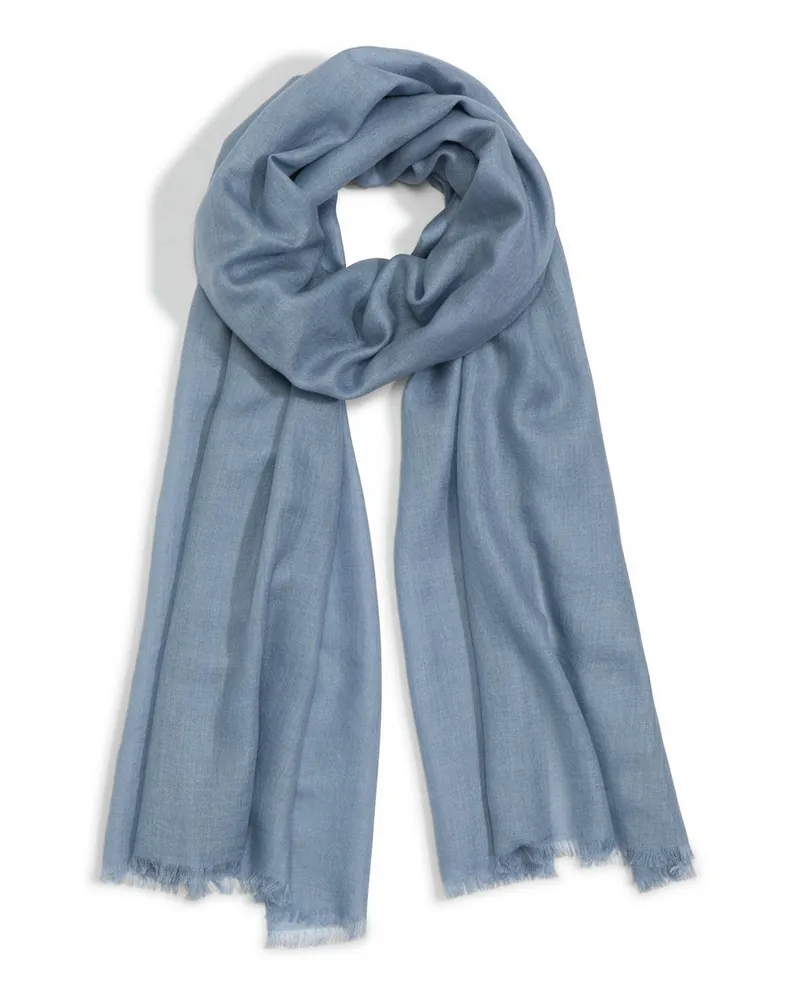 Peter Hahn Schal aus Seide und Kaschmir  blau Blau