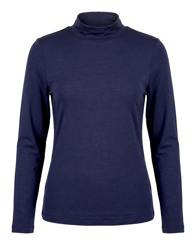 Peter Hahn Shirt Stehkragen  blau Blau