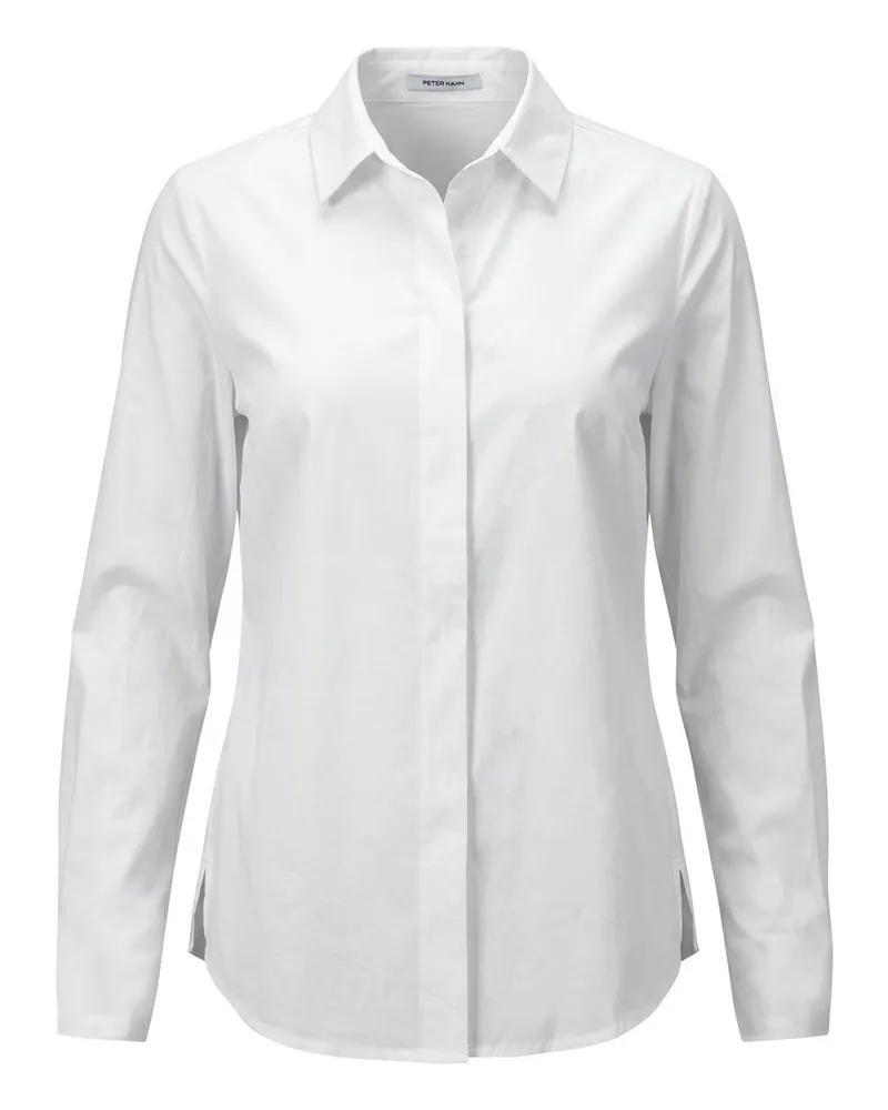 Peter Hahn Bluse Rundhals-Ausschnitt  weiss Weiss