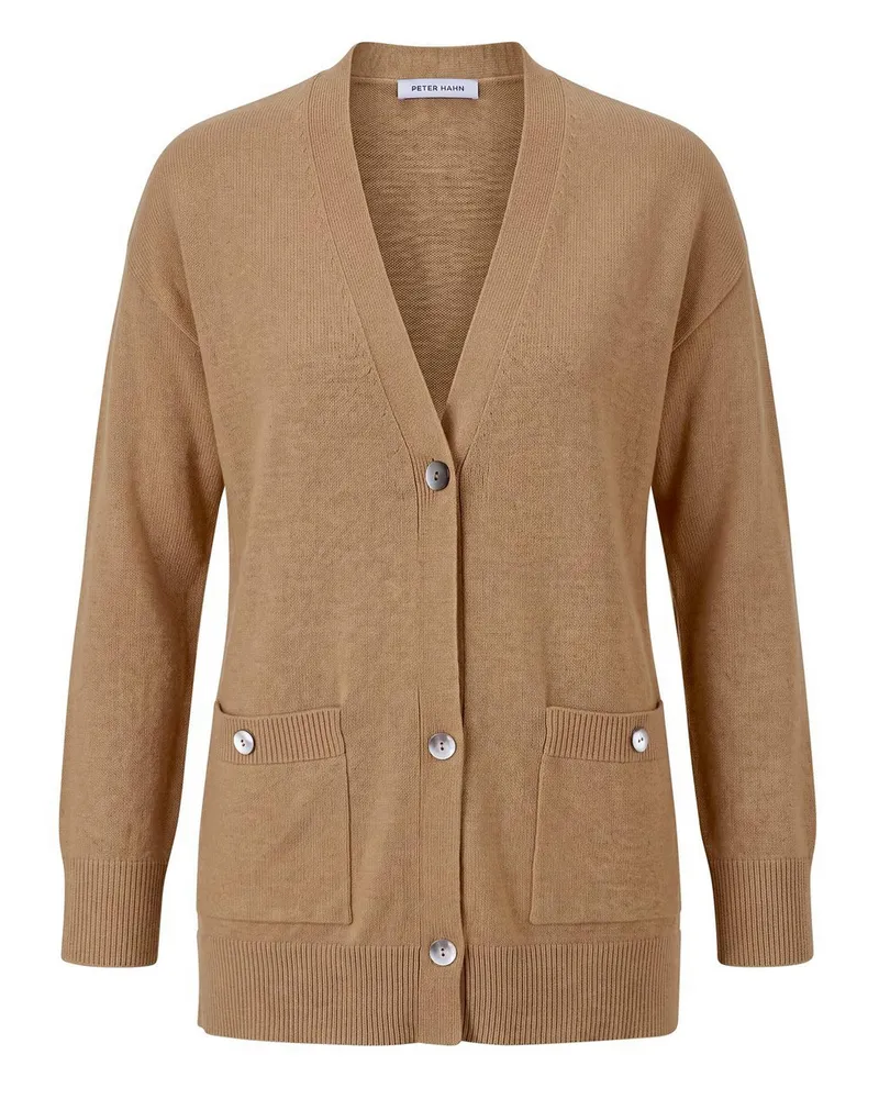 Peter Hahn Long-Strickjacke  braun Braun