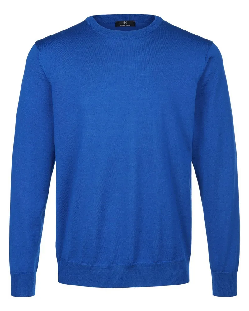 Peter Hahn Rundhals-Pullover  blau Blau