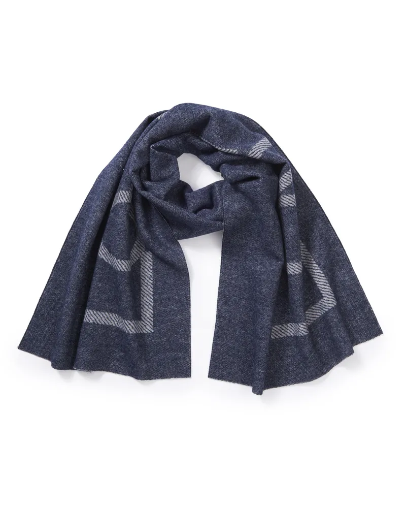 Basler Wollschal Love-Schriftzug  blau Blau