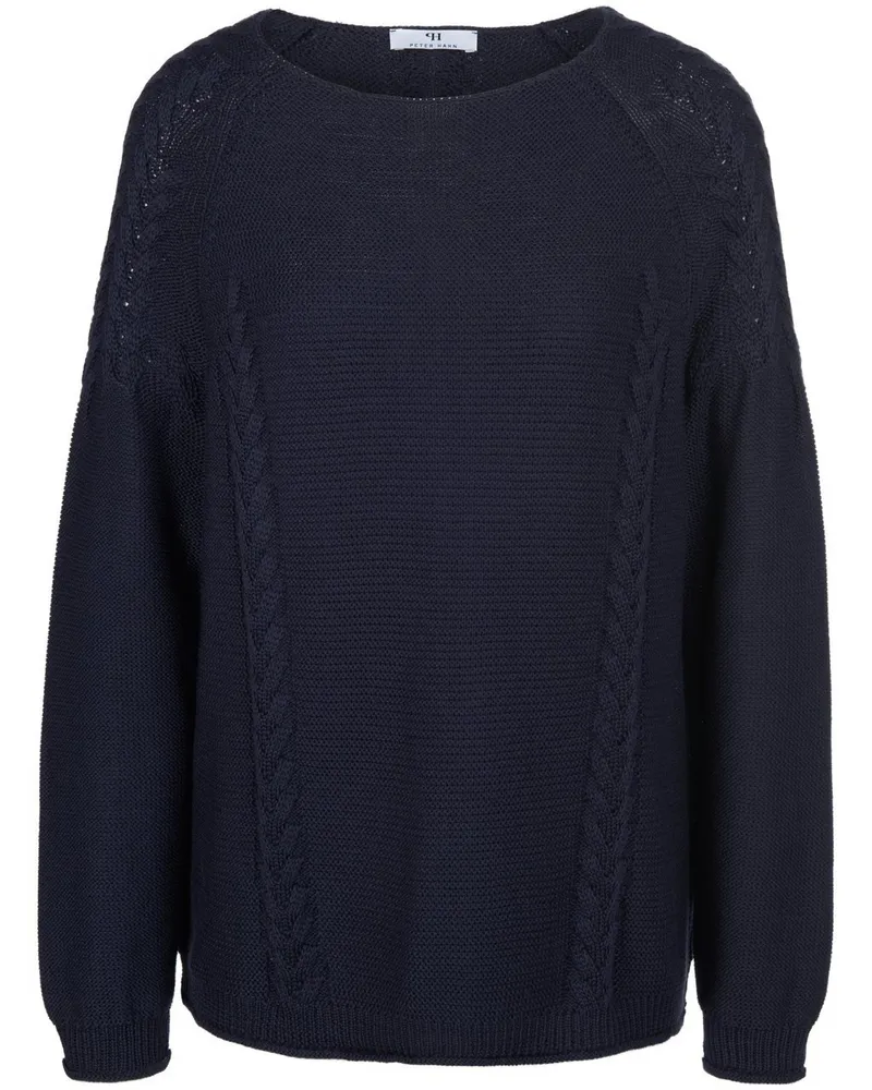 Peter Hahn Rundhals-Pullover  blau Blau