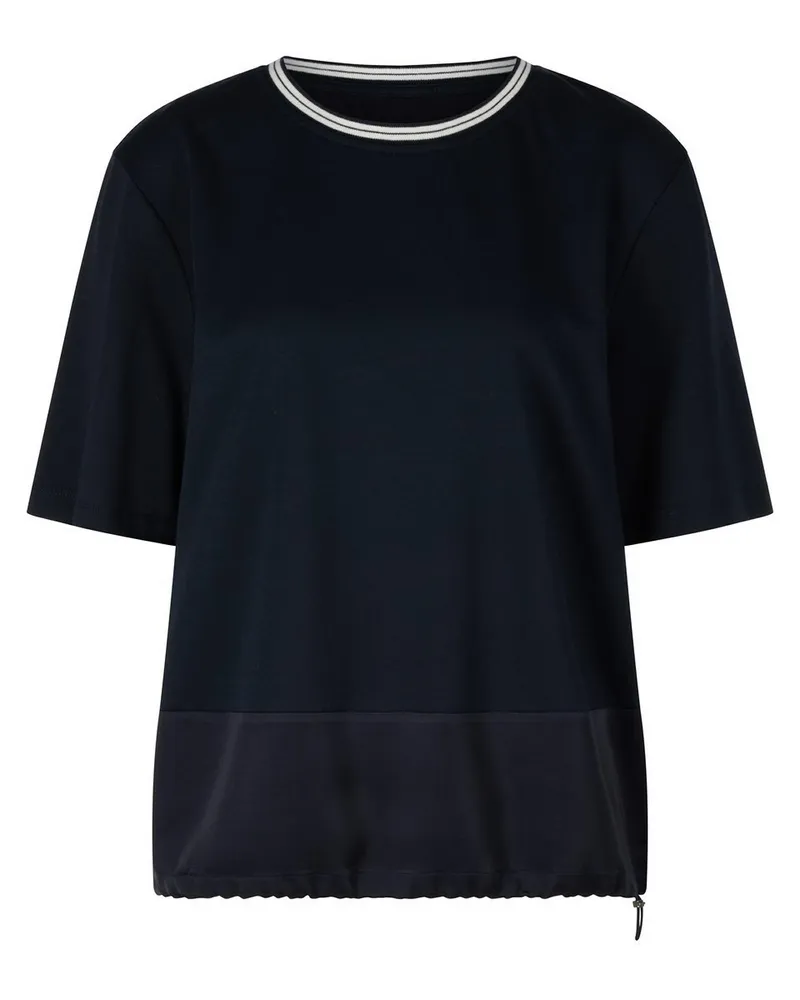 Margittes Rundhals-Shirt  blau Blau