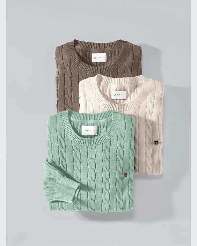 Gant Rundhals-Pullover  grün Grün