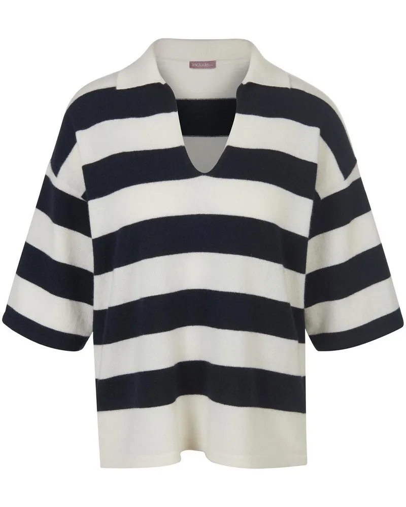 Include Polo-Pullover aus 100% Premium-­Kaschmir  weiss Weiss