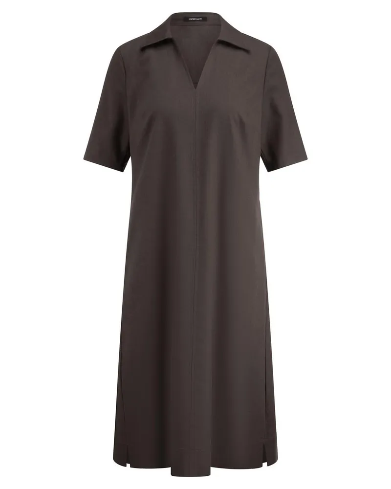Peter Hahn Kleid Hemdkragen  braun Braun
