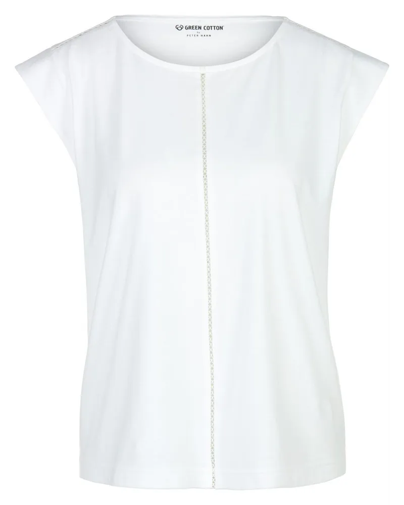 Green Cotton Rundhals-Shirt Anne Sofie  weiss Weiss