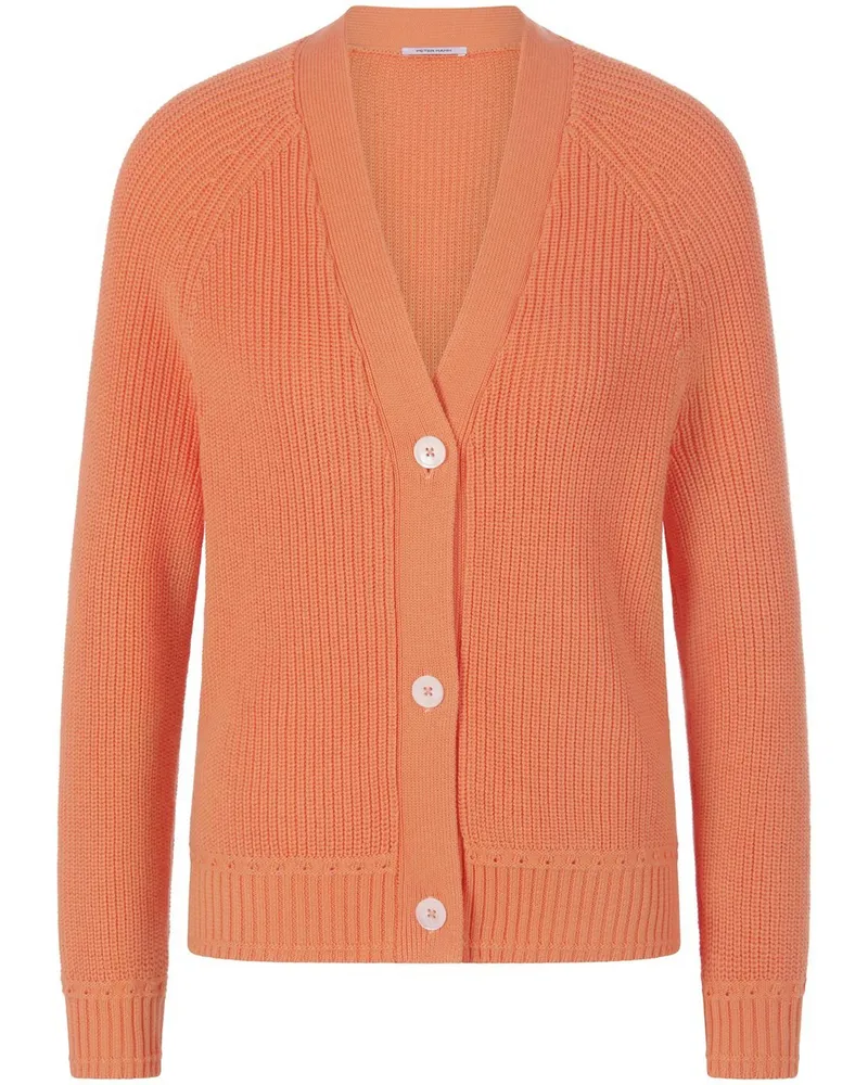 Peter Hahn Strickjacke aus 100% SUPIMA®-Baumwolle  orange Orange