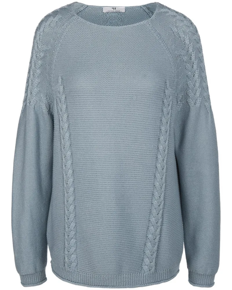 Peter Hahn Rundhals-Pullover  blau Blau